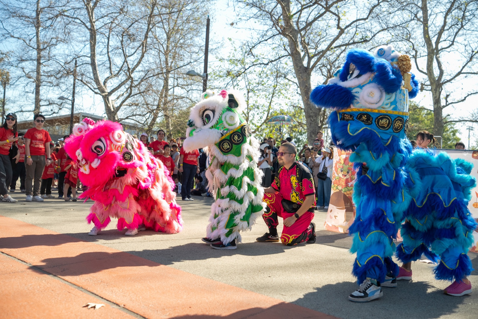 Lion dancers at Irvine's Lunar New Year Parade & Festival